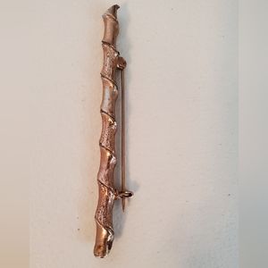 Vintage Branch Twig Gold Tone Brooch Pin